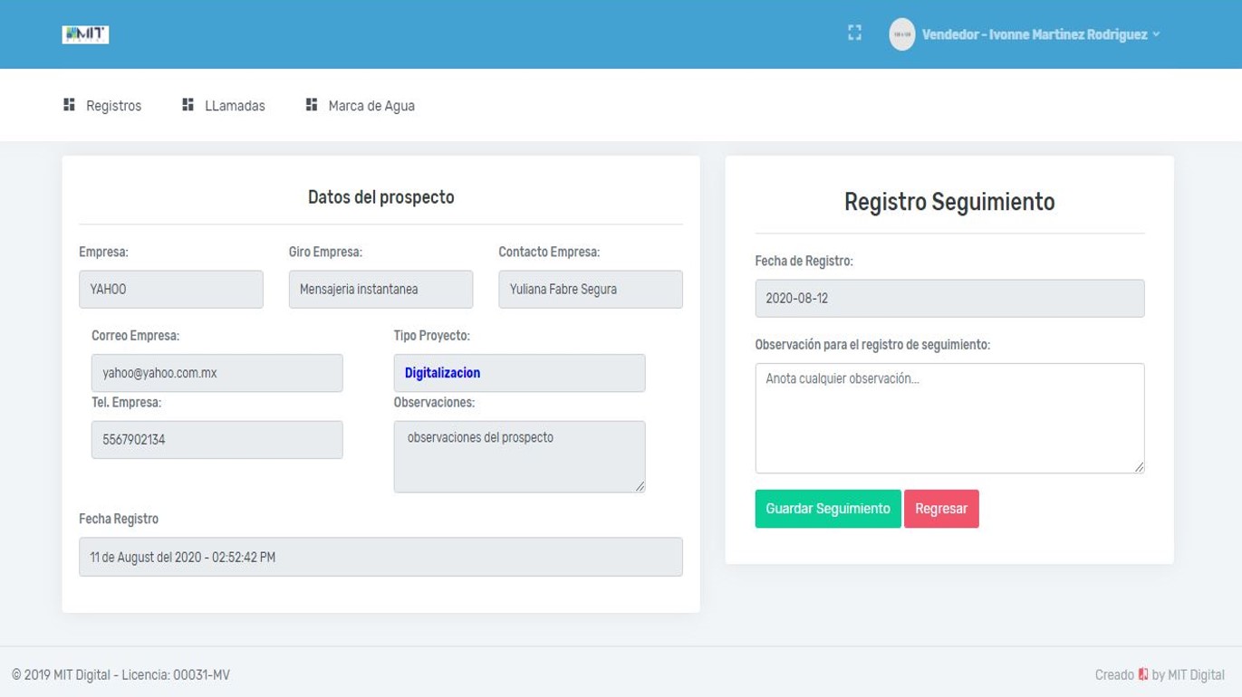 Seguimiento CRM