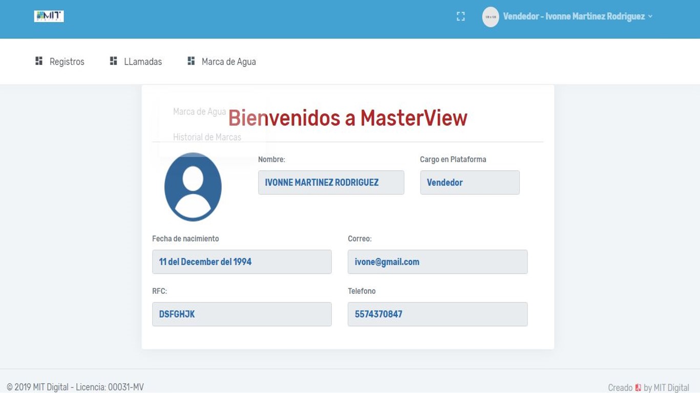 Bienvenida sistema
